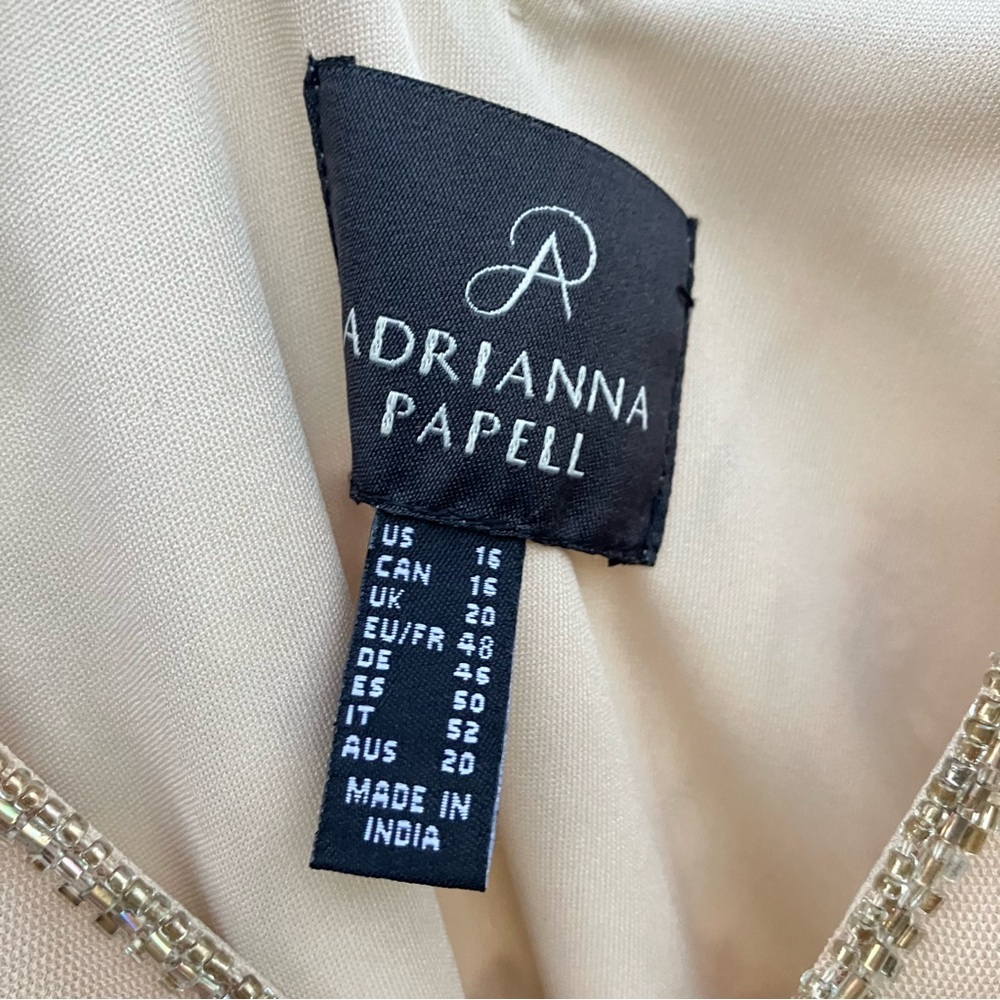 Adrianna Papell Beaded‎ Ivory Formal Gown Wedding Mother of the Bride Dress 16 - Picture 3 of 12